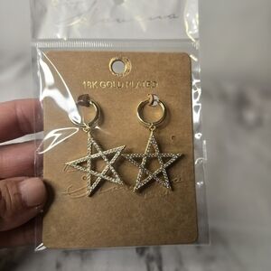 Gold Plated Star Hoop Earrings